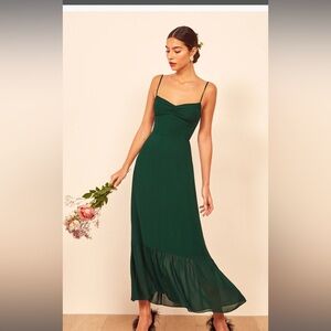 Reformation Emerald Long Dress Size 4 Brand New w Tags